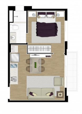 Imagem Apartamento com 1 Quarto à Venda, 32 m² em Portão - Curitiba Imagem Apartamento com 1 Quarto à Venda, 32 m² em Portão - Curitiba