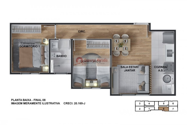 Imagem Apartamento com 2 Quartos à Venda, 48 m² em Fazenda Aya - Suzano