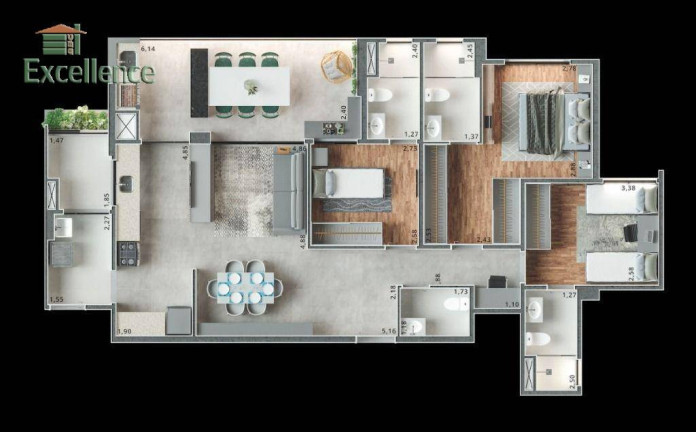 Imagem Apartamento com 3 Quartos à Venda, 112 m² em Campestre - Santo André Imagem Apartamento com 3 Quartos à Venda, 112 m² em Campestre - Santo André