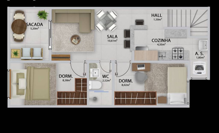 Imagem Sobrado com 2 Quartos à Venda, 55 m² em Boqueirao - Praia Grande Imagem Sobrado com 2 Quartos à Venda, 55 m² em Boqueirao - Praia Grande