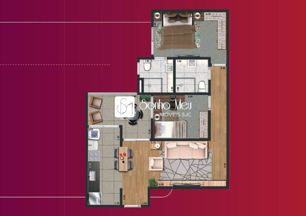 Imagem Apartamento com 2 Quartos à Venda, 66 m² em Condomínio Residencial Colinas Do Paratehy - São José Dos Campos Imagem Apartamento com 2 Quartos à Venda, 66 m² em Condomínio Residencial Colinas Do Paratehy - São José Dos Campos