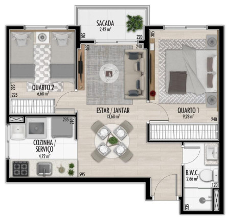 Imagem Apartamento com 2 Quartos à Venda, 42 m² em Capão Raso - Curitiba Imagem Apartamento com 2 Quartos à Venda, 42 m² em Capão Raso - Curitiba