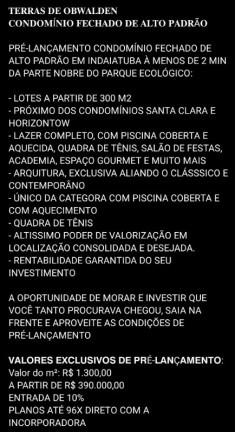 Imagem Terreno à Venda, 300 m² em Chácara Belvedere - Indaiatuba Imagem Terreno à Venda, 300 m² em Chácara Belvedere - Indaiatuba