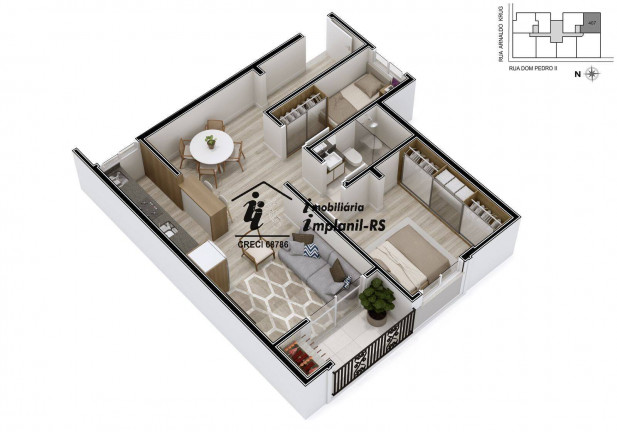 Imagem Apartamento com 1 Quarto à Venda, 44 m² em Canabarro - Teutônia Imagem Apartamento com 1 Quarto à Venda, 44 m² em Canabarro - Teutônia