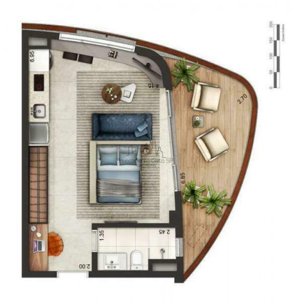 Imagem Apartamento com 1 Quarto à Venda, 46 m² em Itaim Bibi - São Paulo Imagem Apartamento com 1 Quarto à Venda, 46 m² em Itaim Bibi - São Paulo