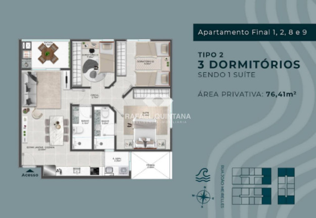 Imagem Apartamento com 1 Quarto à Venda, 63 m² em Abraão - Florianópolis