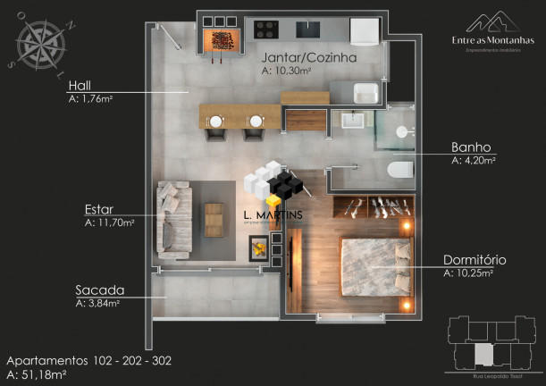Imagem Apartamento com 1 Quarto à Venda, 51 m² em Varzea Grande - Gramado