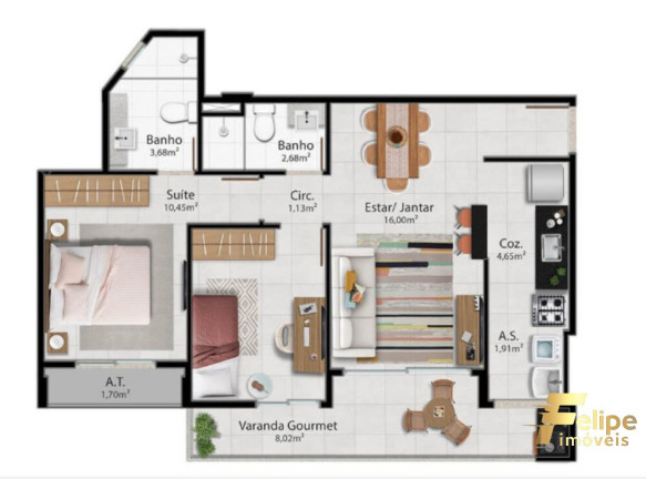 Imagem Imóvel com 2 Quartos à Venda, 65 m² em Jardim Camburi - Vitória Imagem Imóvel com 2 Quartos à Venda, 65 m² em Jardim Camburi - Vitória