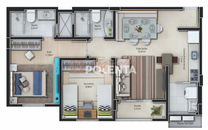 Imagem Apartamento com 2 Quartos à Venda, 63 m² em Santa Catarina - Criciúma Imagem Apartamento com 2 Quartos à Venda, 63 m² em Santa Catarina - Criciúma