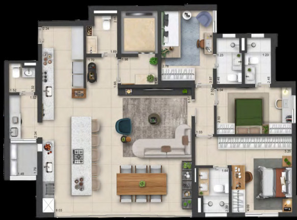 Imagem Apartamento com 3 Quartos à Venda, 120 m² em Park Lozandes - Goiânia Imagem Apartamento com 3 Quartos à Venda, 120 m² em Park Lozandes - Goiânia
