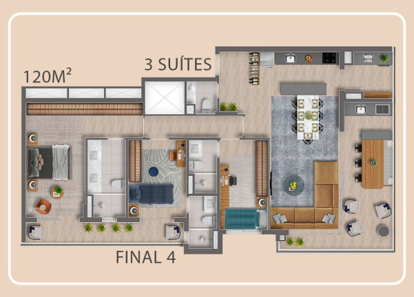Imagem Apartamento com 3 Quartos à Venda, 120 m² em Centro Comercial Jubran - Barueri Imagem Apartamento com 3 Quartos à Venda, 120 m² em Centro Comercial Jubran - Barueri