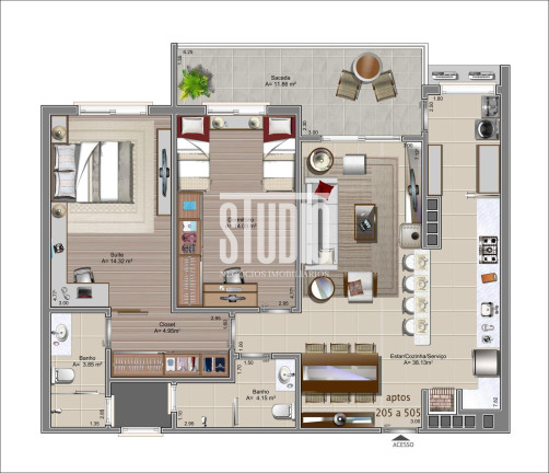 Imagem Apartamento com 3 Quartos à Venda, 91 m² em Planalto - Carlos Barbosa Imagem Apartamento com 3 Quartos à Venda, 91 m² em Planalto - Carlos Barbosa