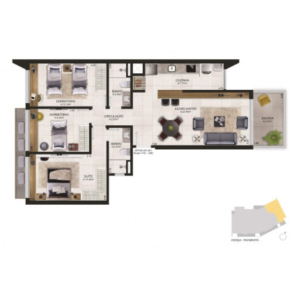 Imagem Apartamento com 2 Quartos à Venda, 83 m² em Praia Grande - Torres