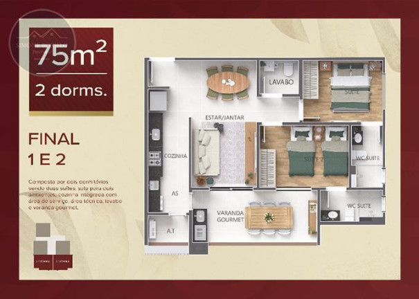 Imagem Apartamento com 2 Quartos à Venda, 75 m² em Caiçara - Praia Grande