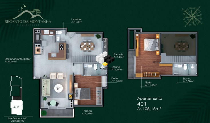 Imagem Apartamento com 1 Quarto à Venda, 48 m² em Centro - Gramado Imagem Apartamento com 1 Quarto à Venda, 48 m² em Centro - Gramado