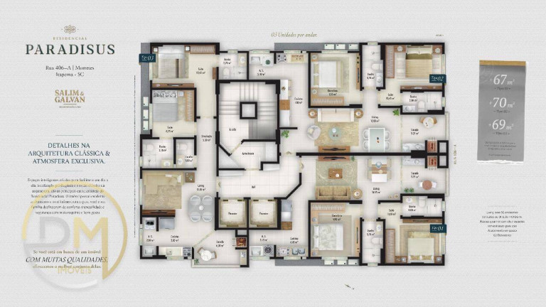 Imagem Apartamento com 2 Quartos à Venda, 70 m² em Morretes - Itapema