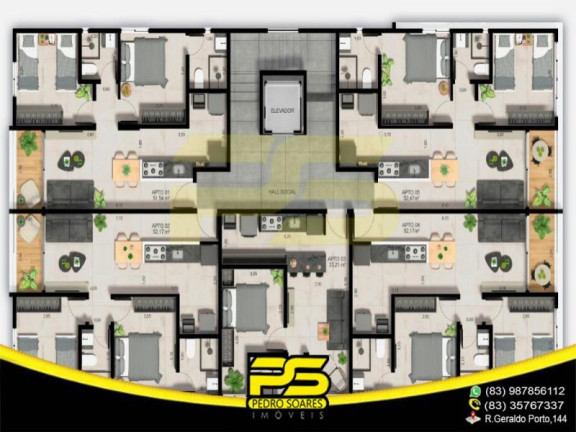 Imagem Apartamento com 2 Quartos à Venda, 52 m² em Bancários - João Pessoa Imagem Apartamento com 2 Quartos à Venda, 52 m² em Bancários - João Pessoa
