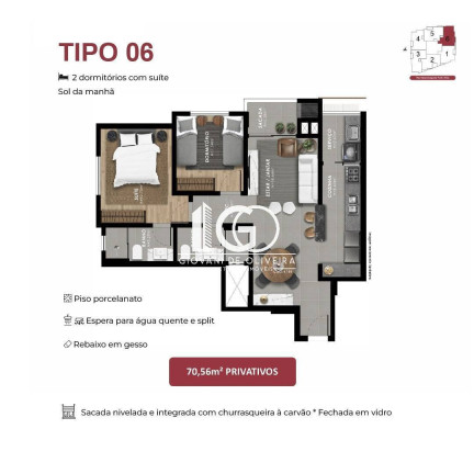 Imagem Apartamento com 2 Quartos à Venda, 66 m² em Centro - Criciúma Imagem Apartamento com 2 Quartos à Venda, 66 m² em Centro - Criciúma