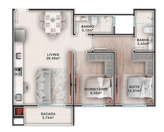 Imagem Imóvel com 2 Quartos à Venda, 104 m² em Municípios - Balneário Camboriú