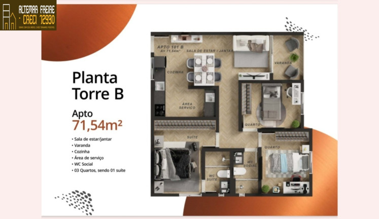 Imagem Apartamento com 3 Quartos à Venda, 71 m² em Poço - Cabedelo Imagem Apartamento com 3 Quartos à Venda, 71 m² em Poço - Cabedelo