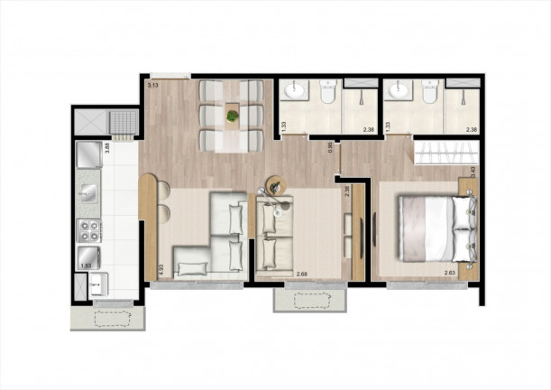Imagem Imóvel com 2 Quartos à Venda, 55 m² em Passo Da Areia - Porto Alegre Imagem Imóvel com 2 Quartos à Venda, 55 m² em Passo Da Areia - Porto Alegre