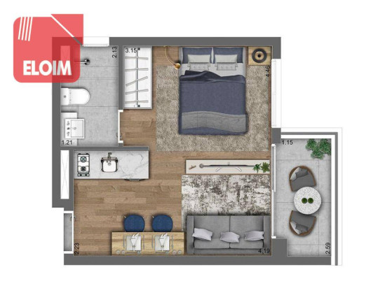 Imagem Studio com 1 Quarto à Venda, 25 m² em Pinheiros - São Paulo Imagem Studio com 1 Quarto à Venda, 25 m² em Pinheiros - São Paulo