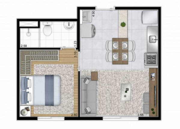 Imagem Apartamento com 1 Quarto à Venda, 26 m² em Cidade Monções - São Paulo
