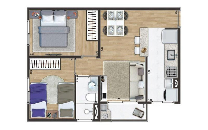 Imagem Apartamento com 2 Quartos à Venda, 48 m² em Centro - São Bernardo Do Campo