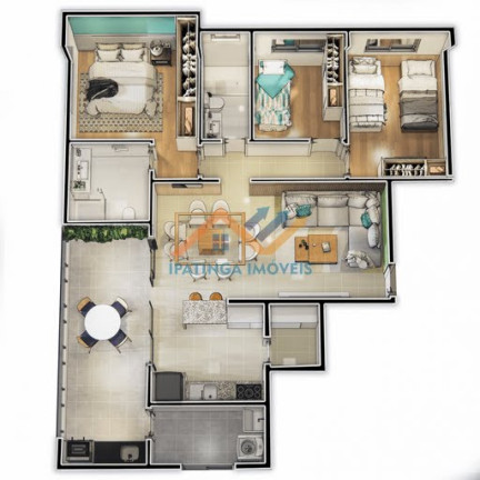 Imagem Apartamento com 3 Quartos à Venda, 92 m² em Veneza - Ipatinga Imagem Apartamento com 3 Quartos à Venda, 92 m² em Veneza - Ipatinga