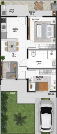 Imagem Casa de Condomínio com 2 Quartos à Venda, 42 m² em Estados - Fazenda Rio Grande