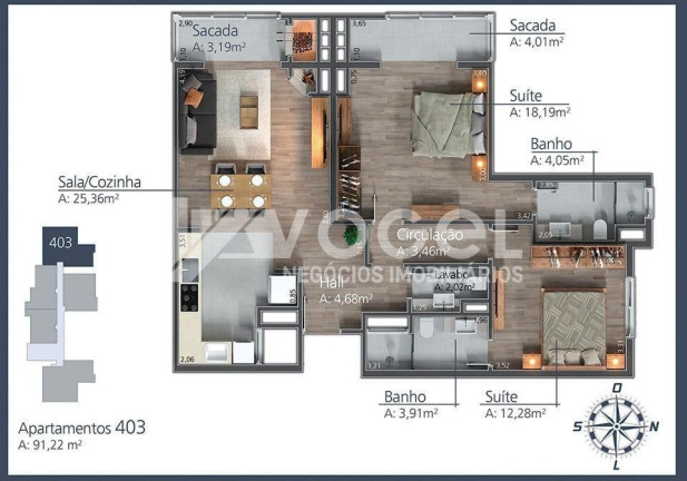 Imagem Apartamento com 1 Quarto à Venda, 38 m² em Moura - Gramado Imagem Apartamento com 1 Quarto à Venda, 38 m² em Moura - Gramado