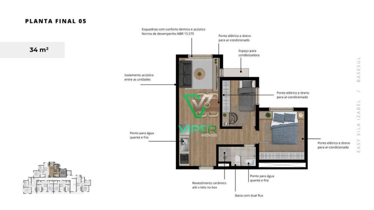 Imagem Apartamento com 2 Quartos à Venda, 34 m² em Vila Izabel - Curitiba