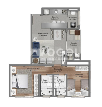 Imagem Apartamento com 2 Quartos à Venda, 64 m² em Centro - Esteio Imagem Apartamento com 2 Quartos à Venda, 64 m² em Centro - Esteio
