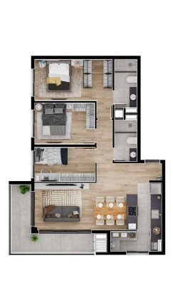 Imagem Apartamento com 2 Quartos à Venda, 62 m² em Tingui - Curitiba Imagem Apartamento com 2 Quartos à Venda, 62 m² em Tingui - Curitiba
