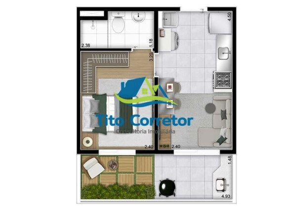 Imagem Apartamento com 2 Quartos à Venda, 28 m² em Brás - São Paulo