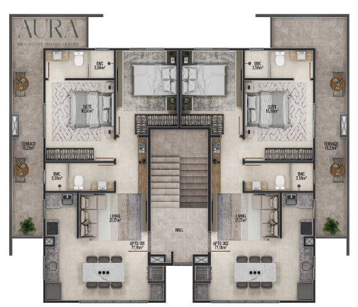 Imagem Apartamento com 2 Quartos à Venda, 67 m² em Gravatá - Navegantes Imagem Apartamento com 2 Quartos à Venda, 67 m² em Gravatá - Navegantes
