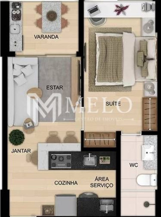 Apartamento com 1 Quarto à Venda, 36 m²