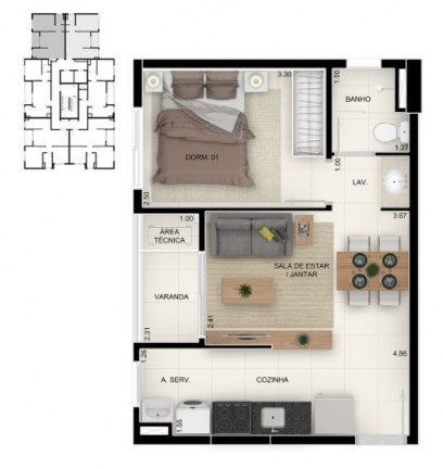 Imagem Apartamento com 1 Quarto à Venda, 35 m² em Taquaral - Campinas Imagem Apartamento com 1 Quarto à Venda, 35 m² em Taquaral - Campinas
