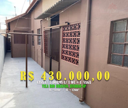 Imagem Casa com 3 Quartos à Venda, 118 m² em Vila Rica - Jundiaí Imagem Casa com 3 Quartos à Venda, 118 m² em Vila Rica - Jundiaí