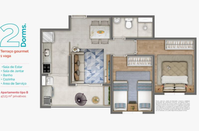 Imagem Apartamento com 2 Quartos à Venda, 40 m² em Conceição - Osasco
