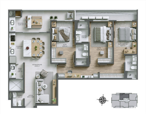 Imagem Apartamento com 3 Quartos à Venda, 122 m² em Campinas - São José