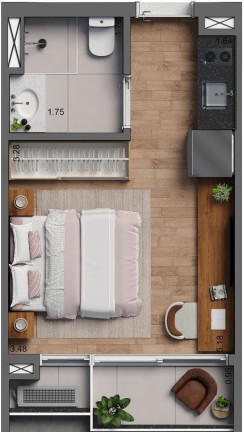 Studio com 1 Quarto à Venda, 38 m² em Cerqueira César - São Paulo