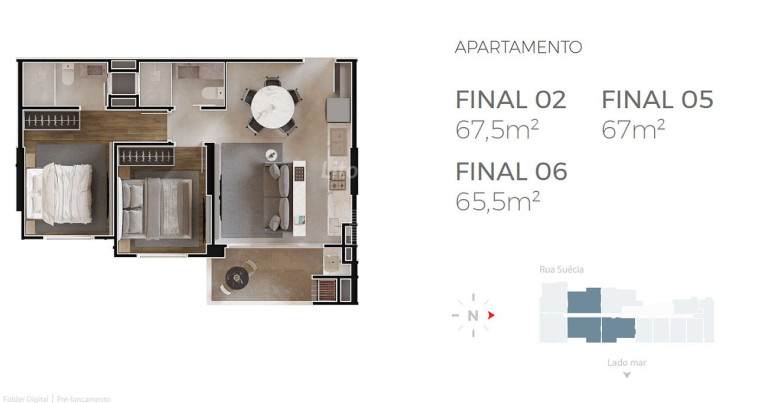 Imagem Apartamento com 2 Quartos à Venda, 71 m² em Praia Brava - Itajaí