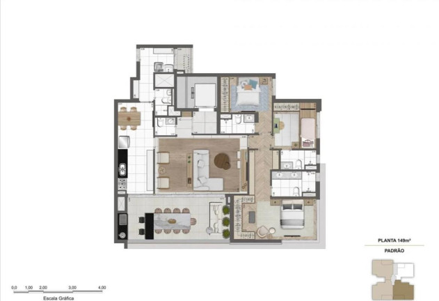 Imagem Imóvel com 3 Quartos à Venda, 149 m² em Moema - São Paulo