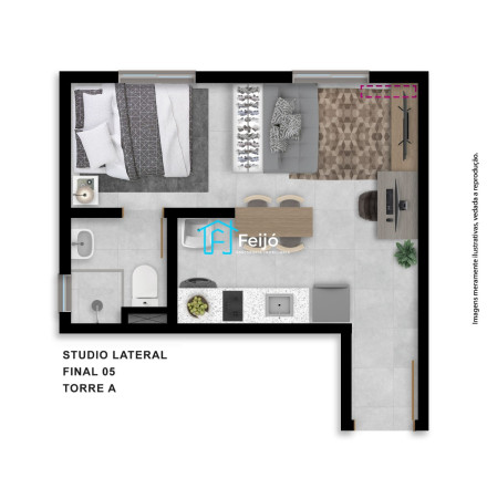 Imagem Apartamento com 1 Quarto à Venda, 24 m² em Hípica - Porto Alegre Imagem Apartamento com 1 Quarto à Venda, 24 m² em Hípica - Porto Alegre