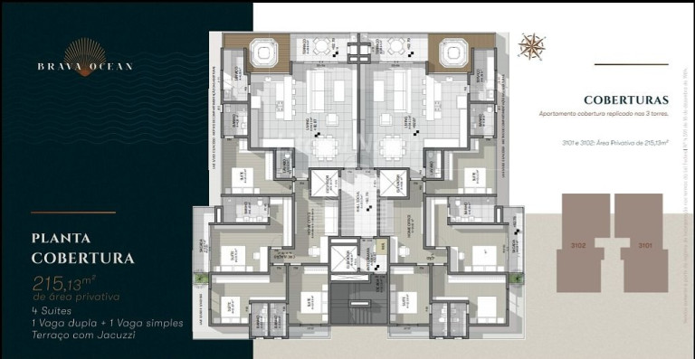Imagem Apartamento com 2 Quartos à Venda, 93 m² em Praia Brava - Itajaí