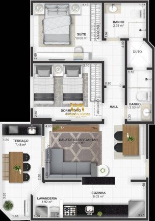 Imagem Apartamento com 2 Quartos à Venda, 70 m² em Tupi - Praia Grande