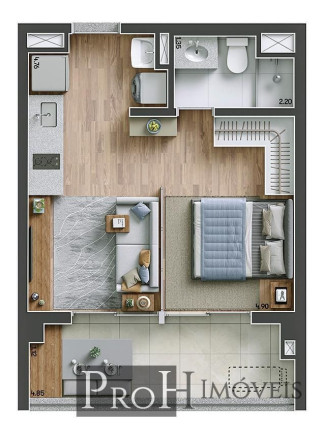 Imagem Apartamento com 1 Quarto à Venda, 38 m² em Ipiranga - São Paulo