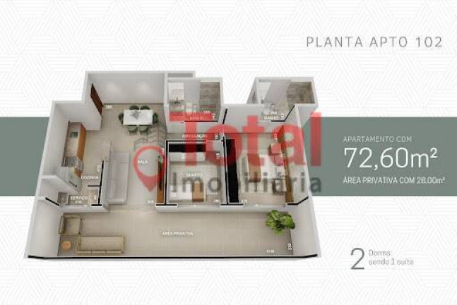 Apartamento com 2 Quartos à Venda, 100 m² em Vila Dos Técnicos - Timóteo
