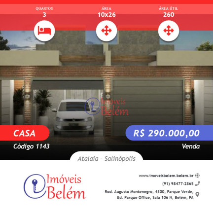 Imagem Casa com 3 Quartos à Venda, 260 m² em Atalaia - Salinópolis Imagem Casa com 3 Quartos à Venda, 260 m² em Atalaia - Salinópolis